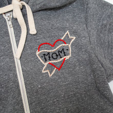 Load image into Gallery viewer, Hand Embroidered Mom Zip Hoodie