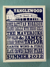 Load image into Gallery viewer, Tanglewood Popular Artists 2022 Poster 18" x 24"
