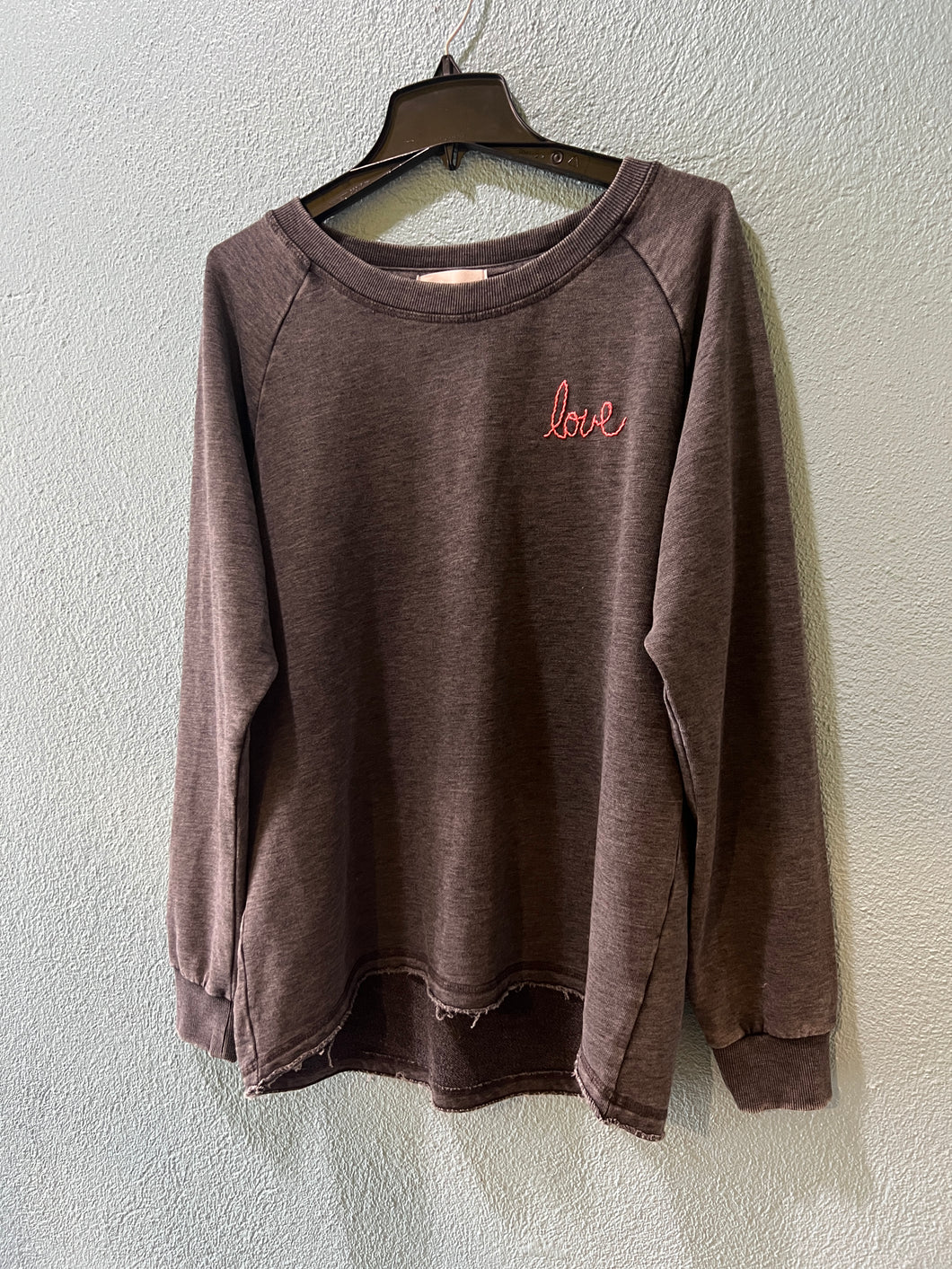 'Love' Hand Embroidered Pullover