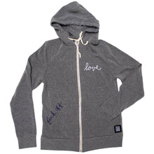 Load image into Gallery viewer, Hand Embroidered Love Zip Hoodie
