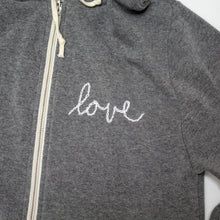 Load image into Gallery viewer, Hand Embroidered Love Zip Hoodie
