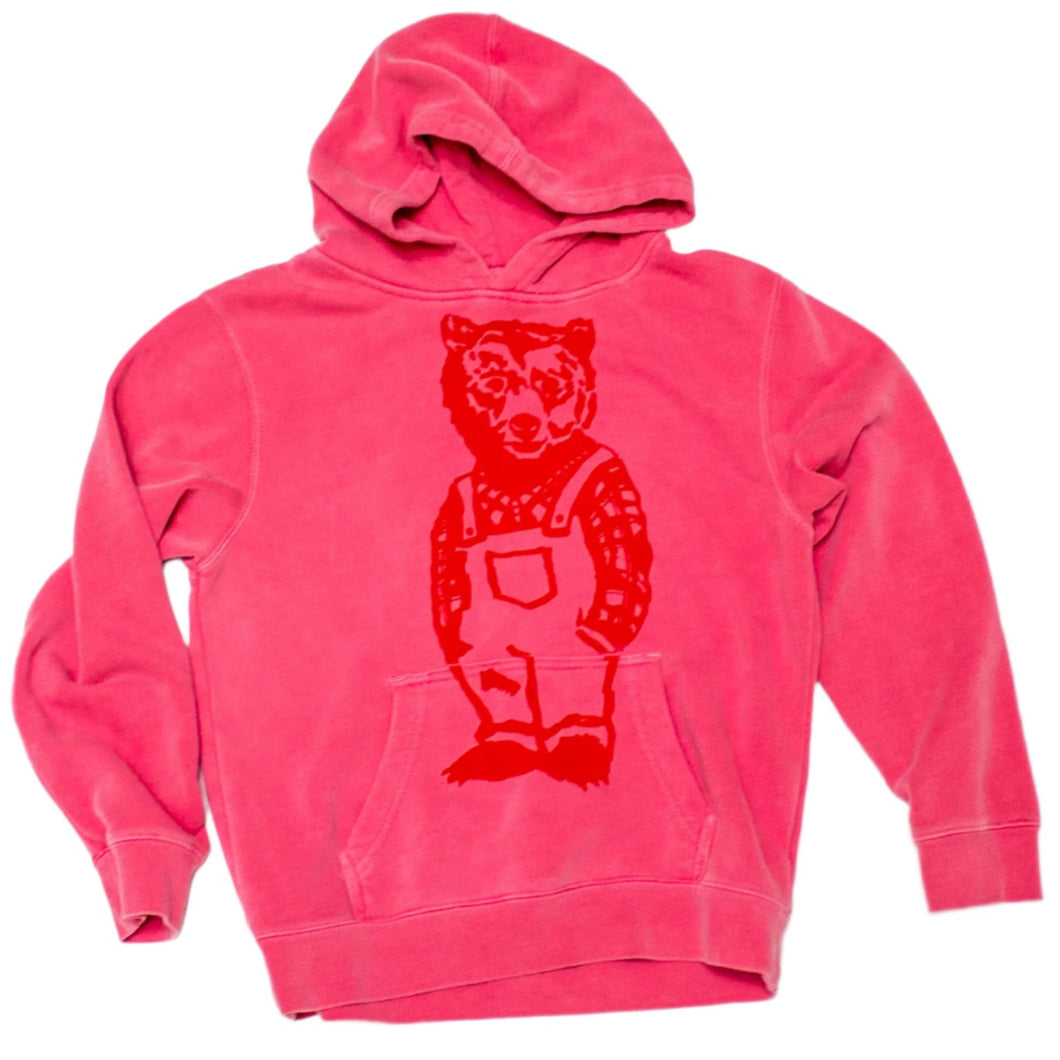 KIDS Bear Print Vintage Hoodie