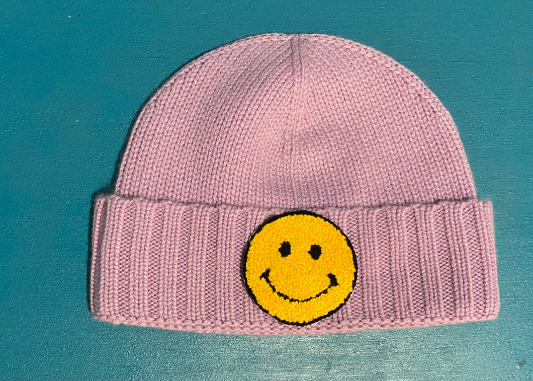 Cashmere 'Smiles' Patch Beanie